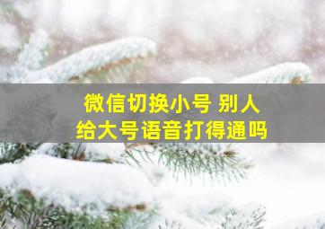 微信切换小号 别人给大号语音打得通吗